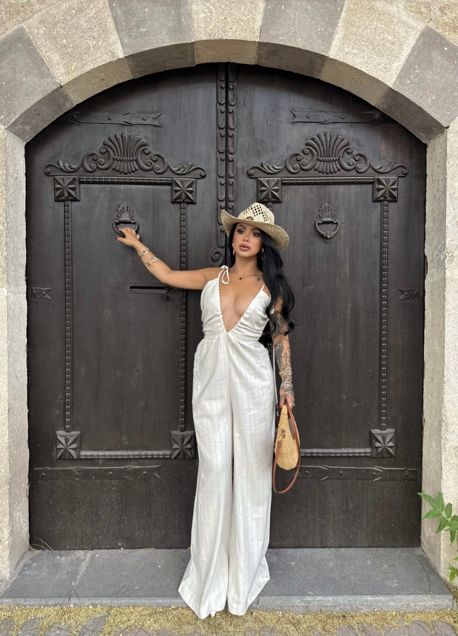 Backless Linen Jumpsuit