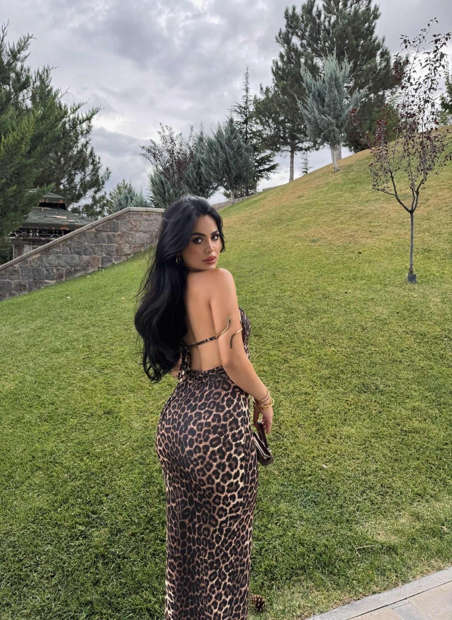 Leopard Chest Cutout Dress