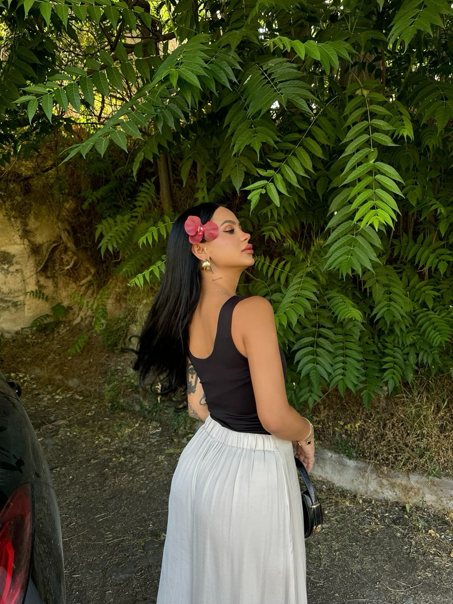 Black Square Neck Basic Crop Top