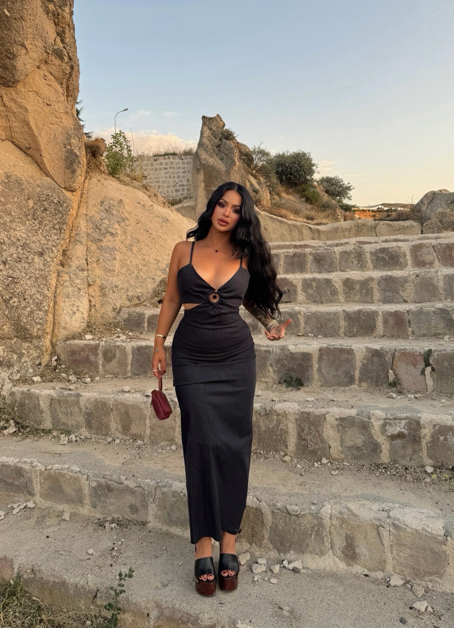 Chest Ring Denim Dress