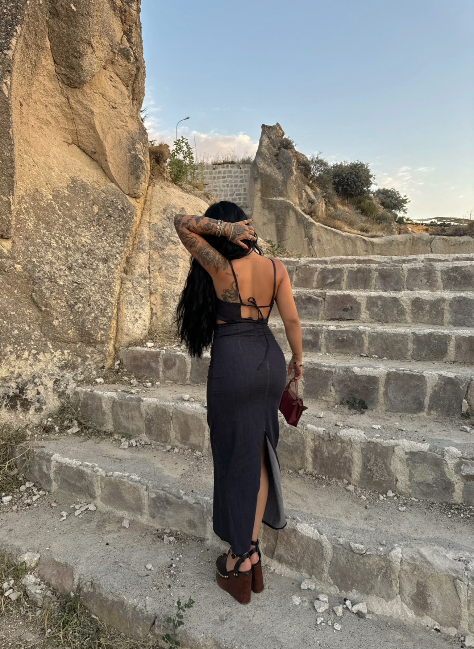 Chest Ring Denim Dress