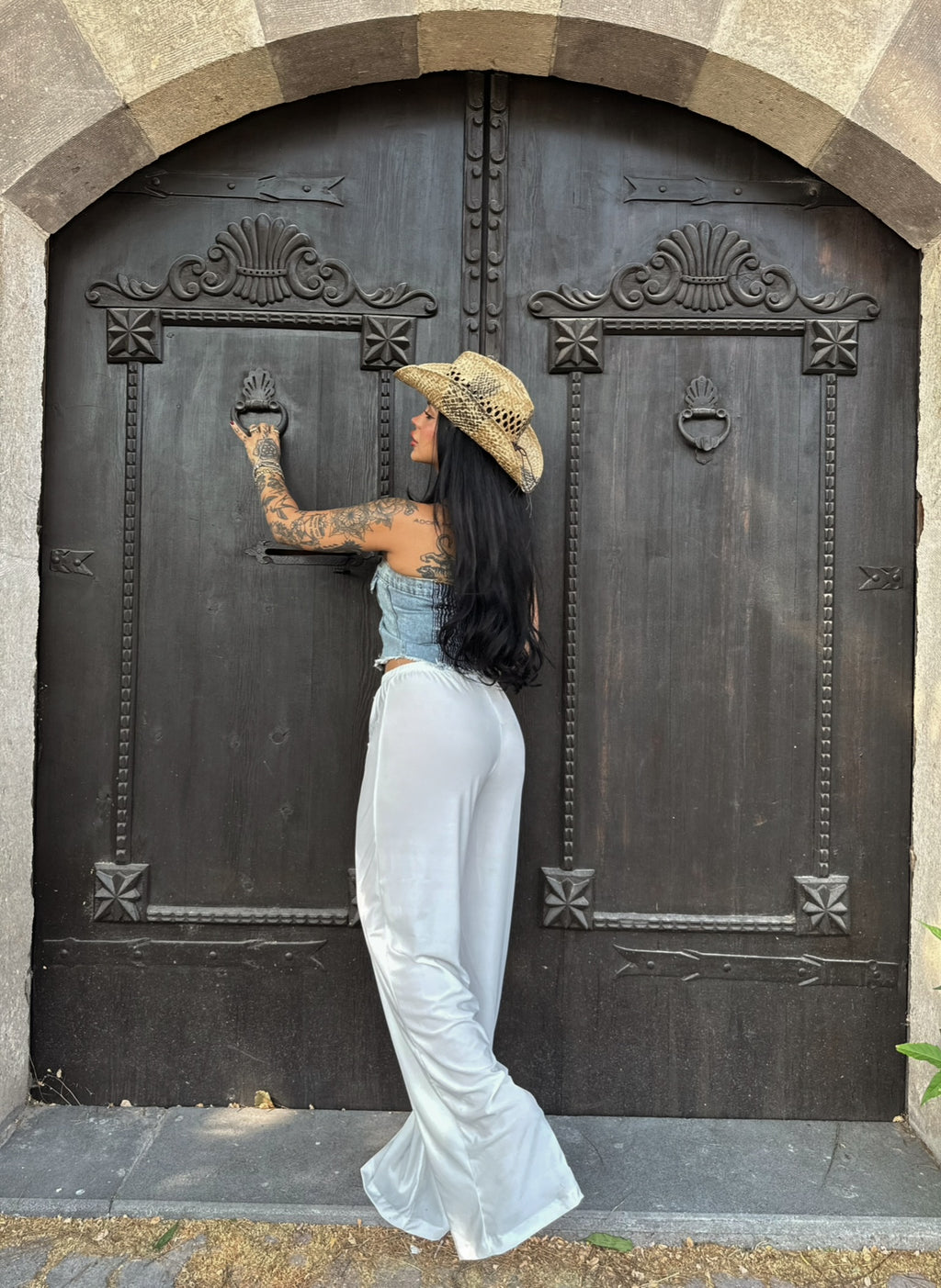 White Wide Leg Basic Pants