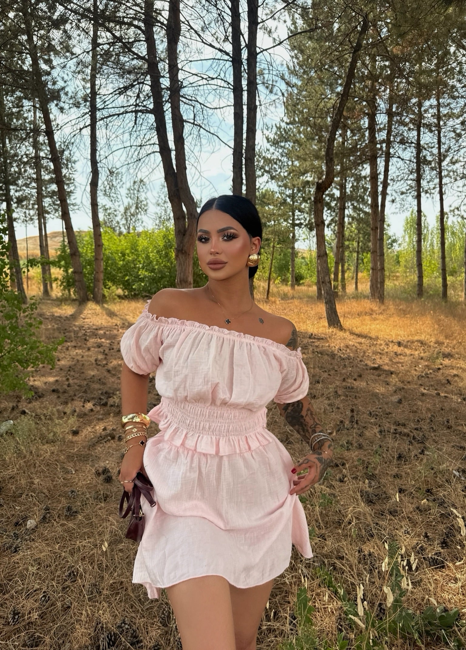 Powder Madonna Skirt Two-Piece Set