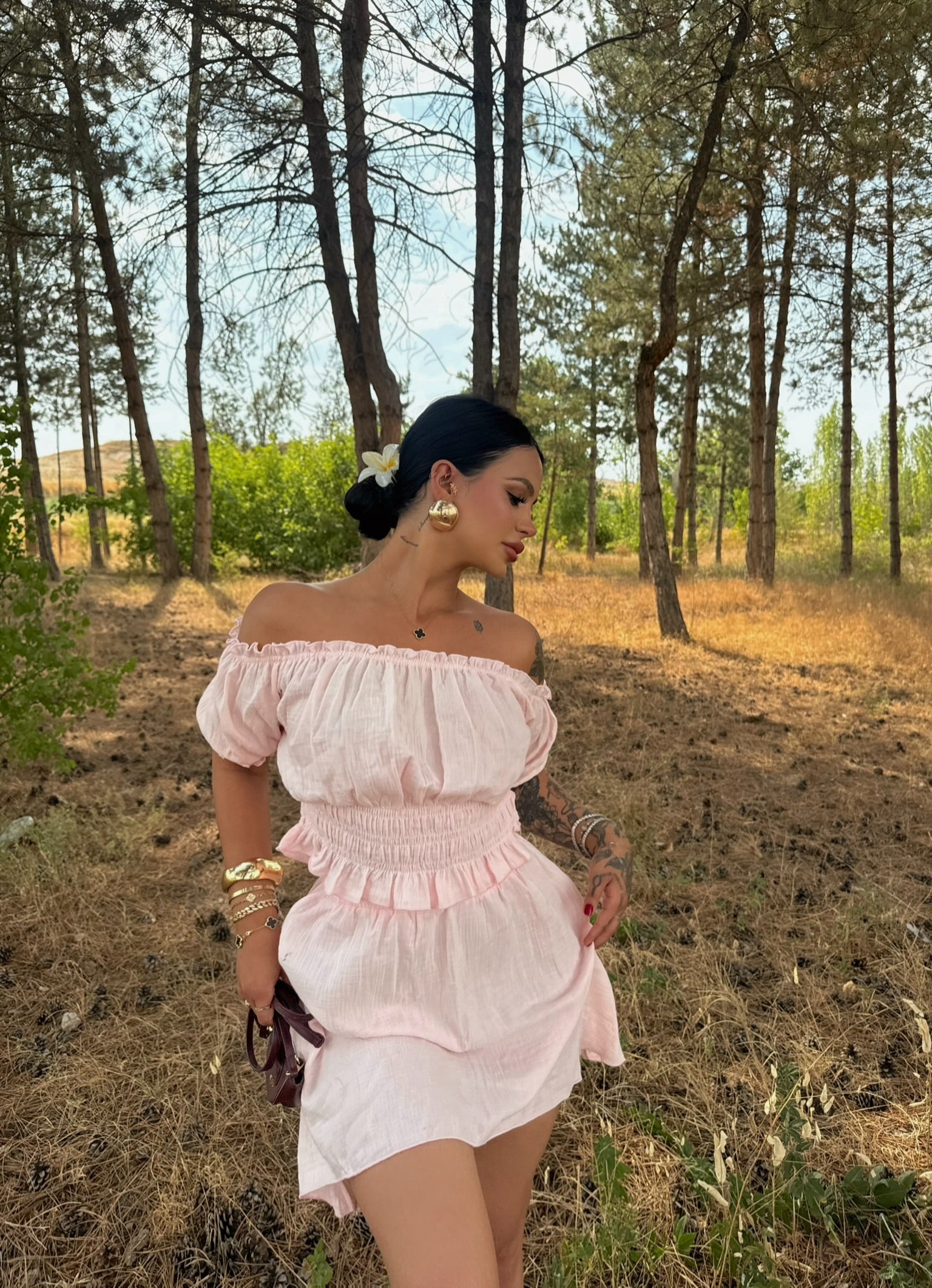 Powder Madonna Skirt Two-Piece Set