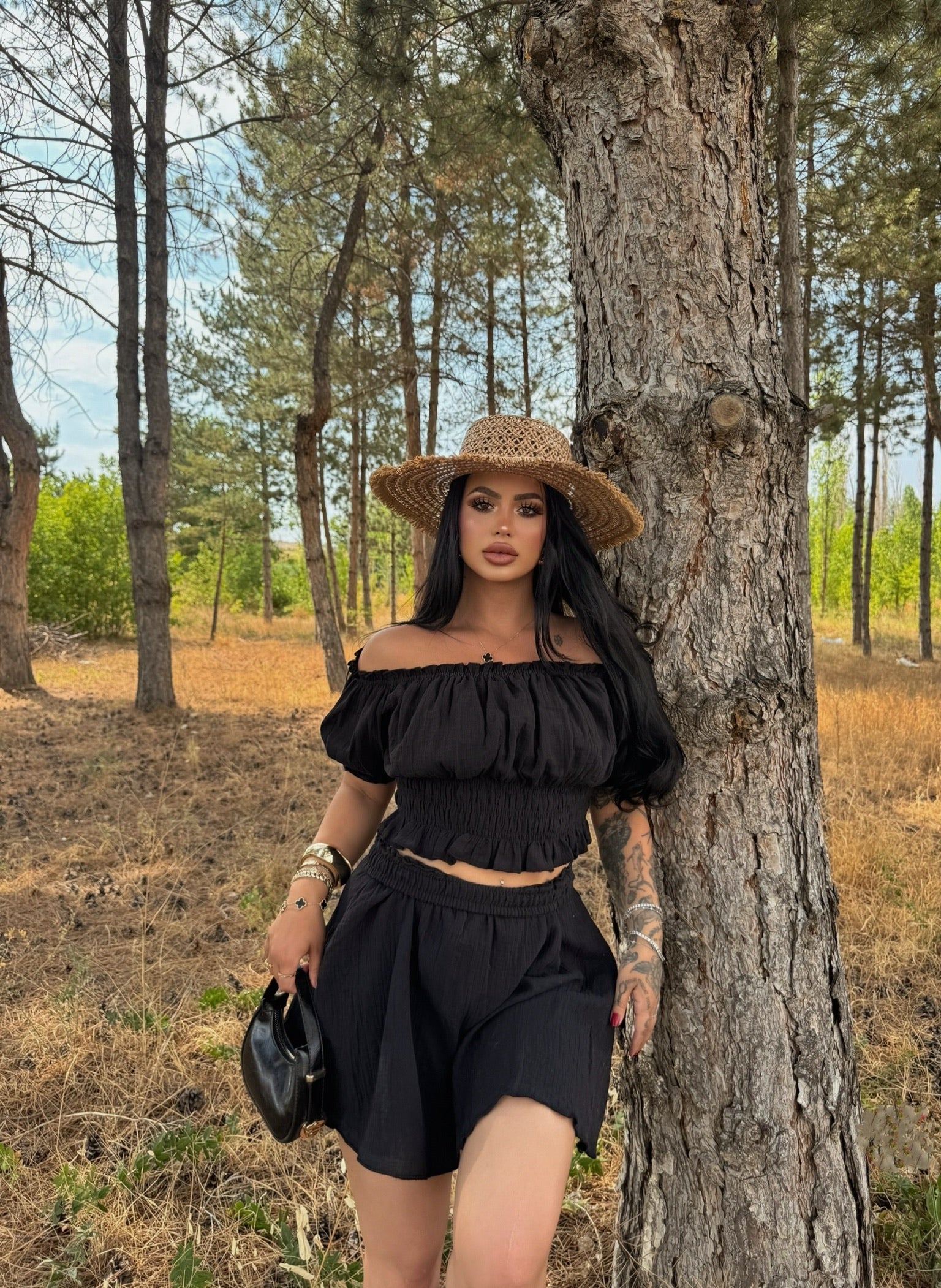 Black Madonna Skirt Two-Piece Set