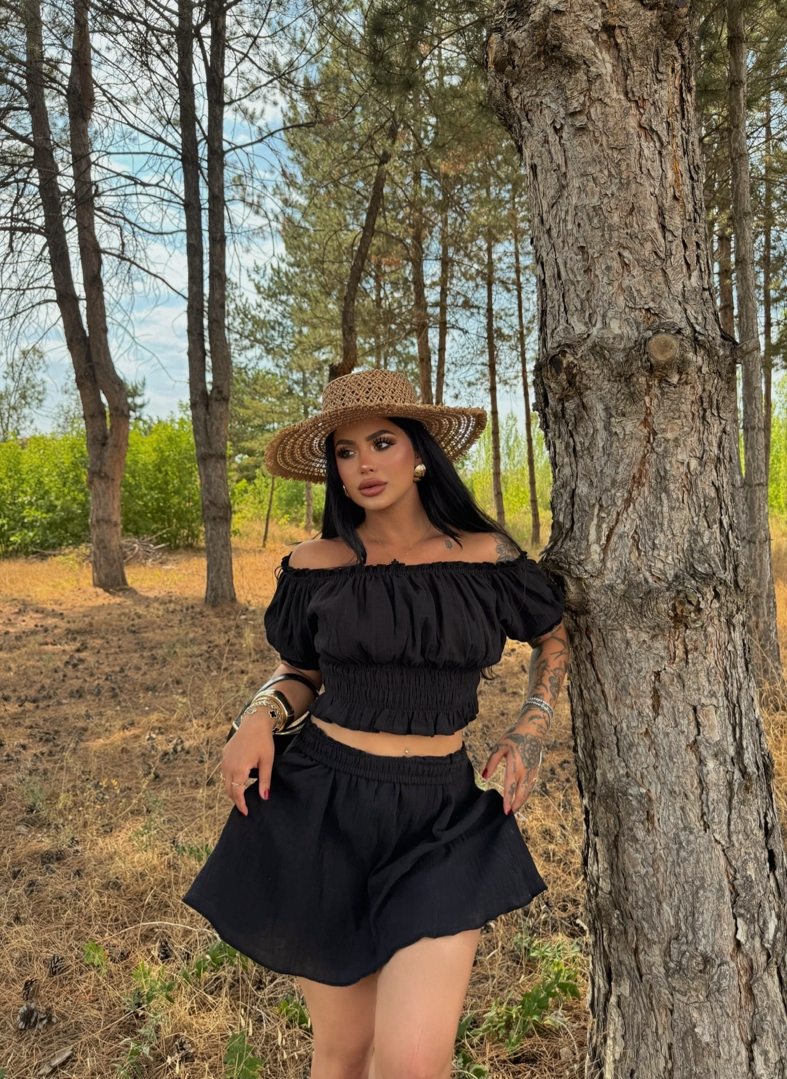 Black Madonna Skirt Two-Piece Set