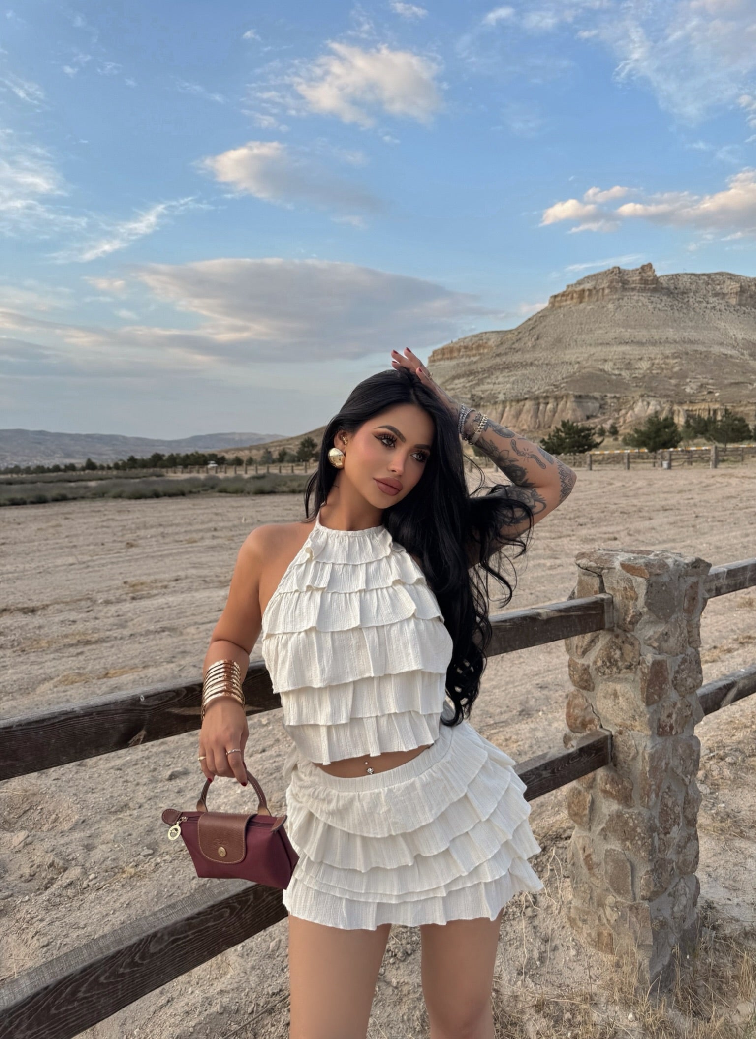 Flare Ruffled Two-Piece Set