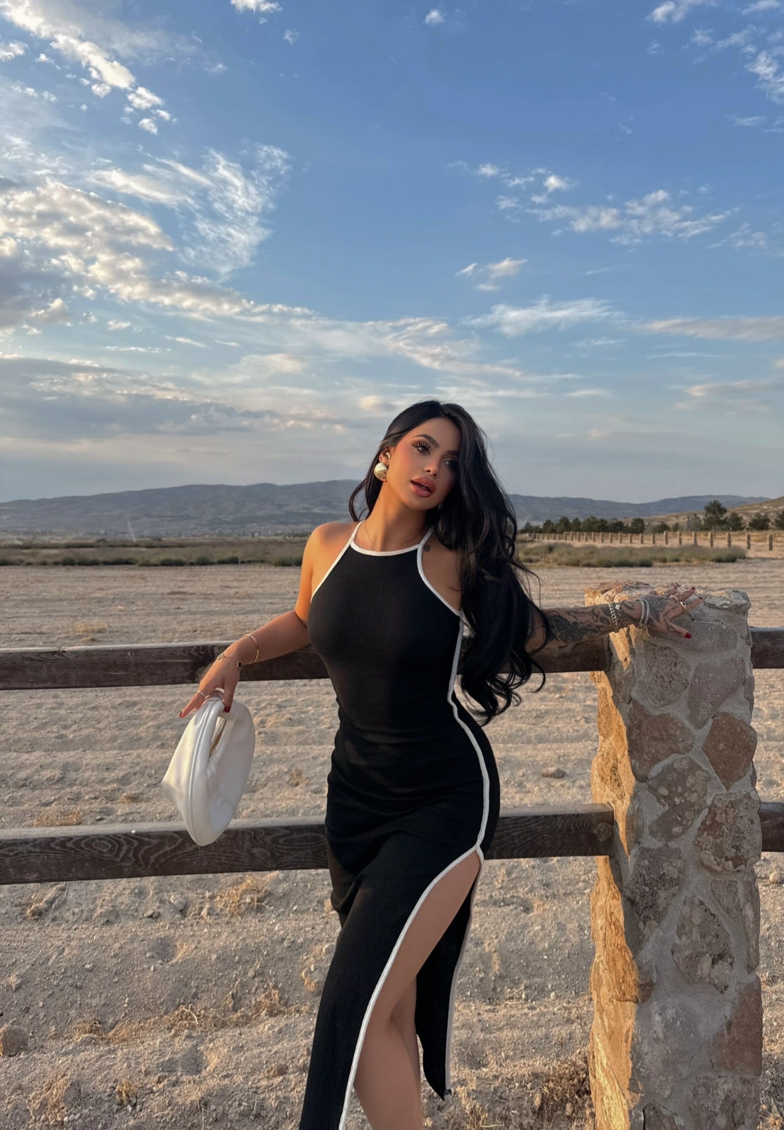 Piped Ribbed Dress