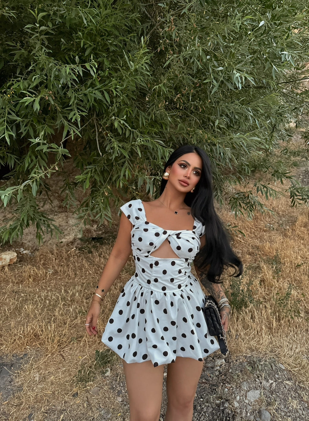 Digital Print Polka Dot Dress