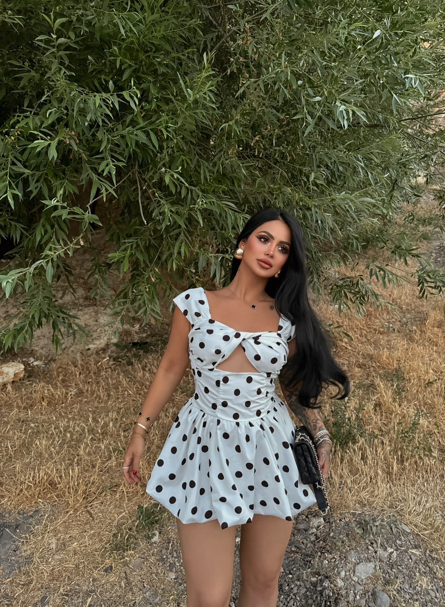 Digital Print Polka Dot Dress