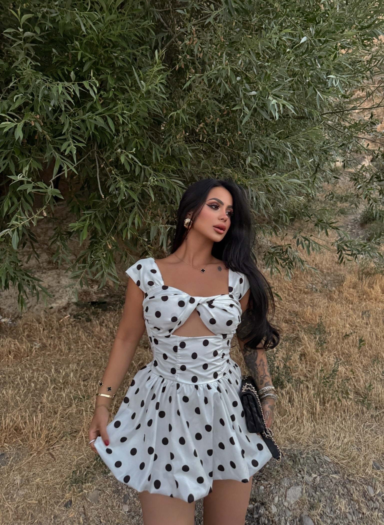 Digital Print Polka Dot Dress