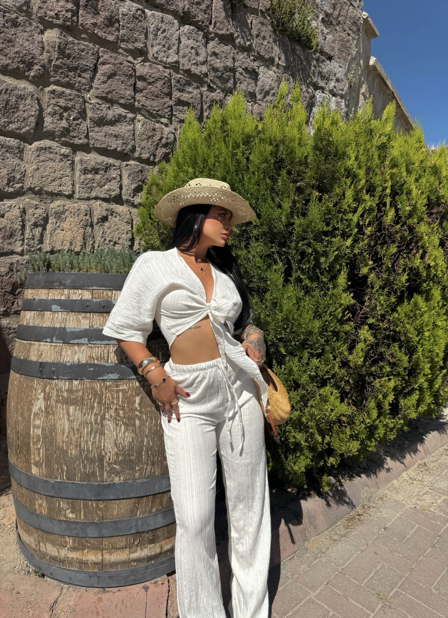 Front Tie Two-Piece Set