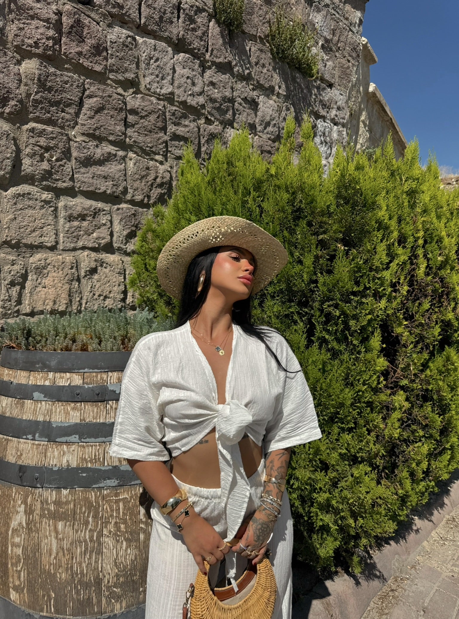 Front Tie Two-Piece Set