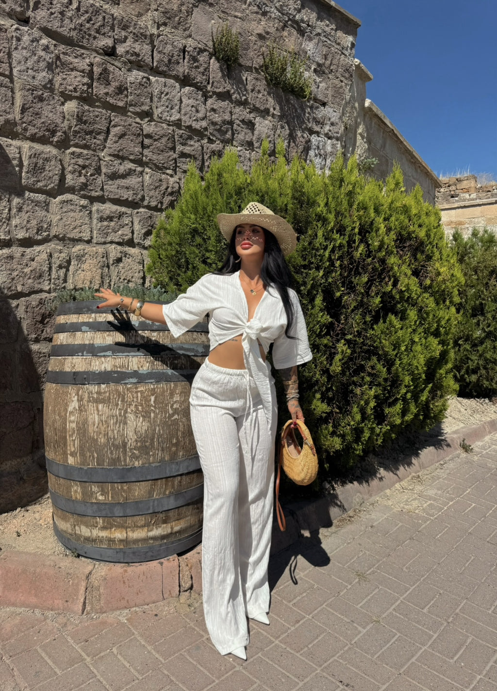Front Tie Two-Piece Set