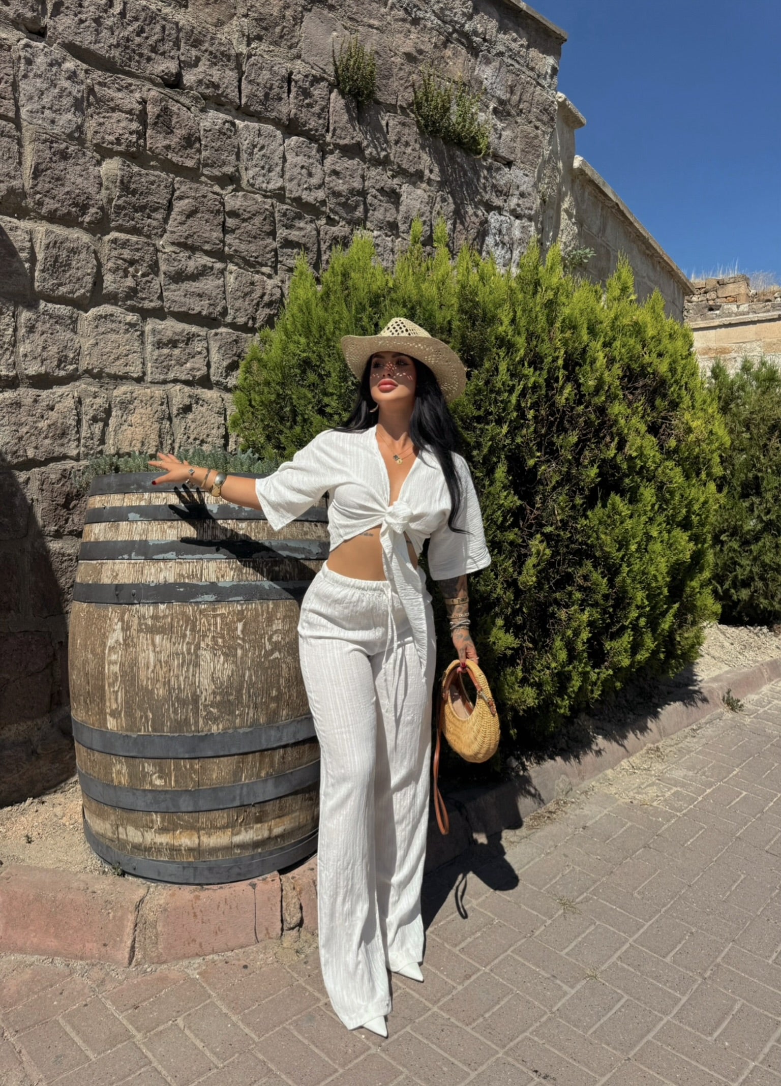 Front Tie Two-Piece Set