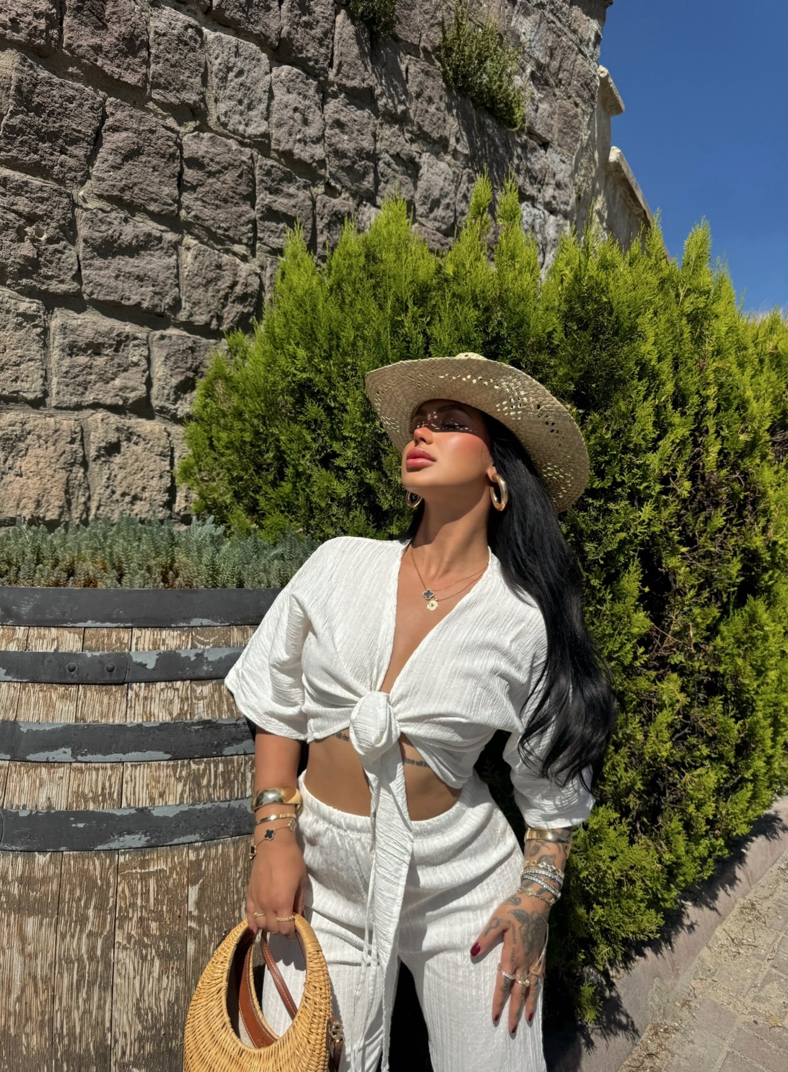 Front Tie Two-Piece Set