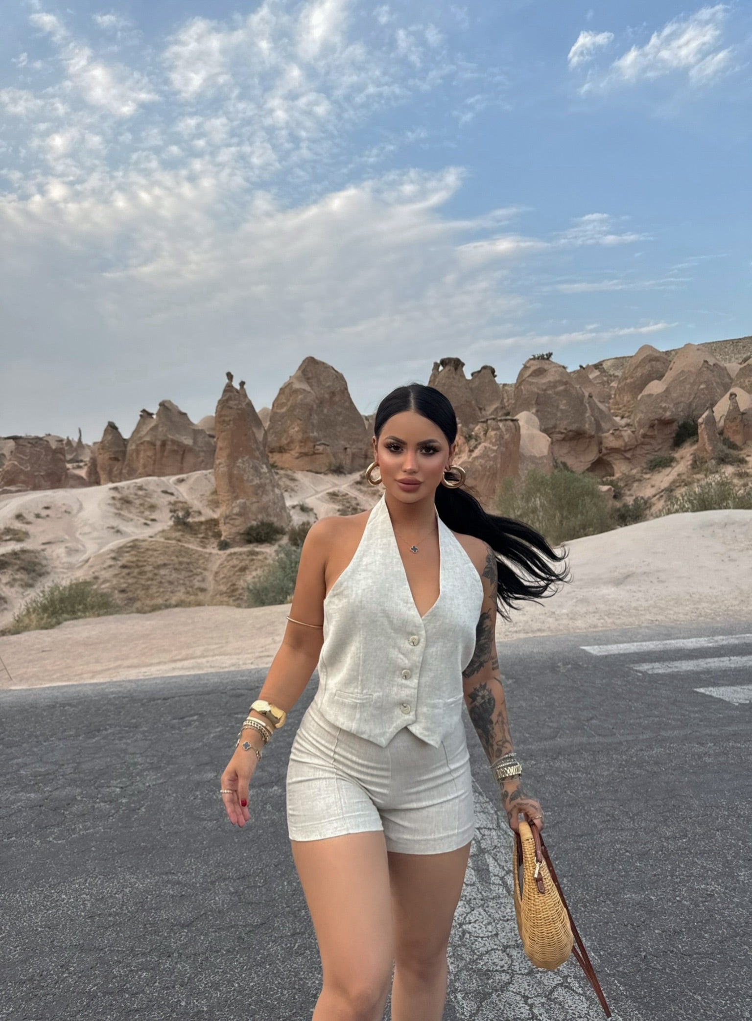 Linen Vest Two-Piece Set