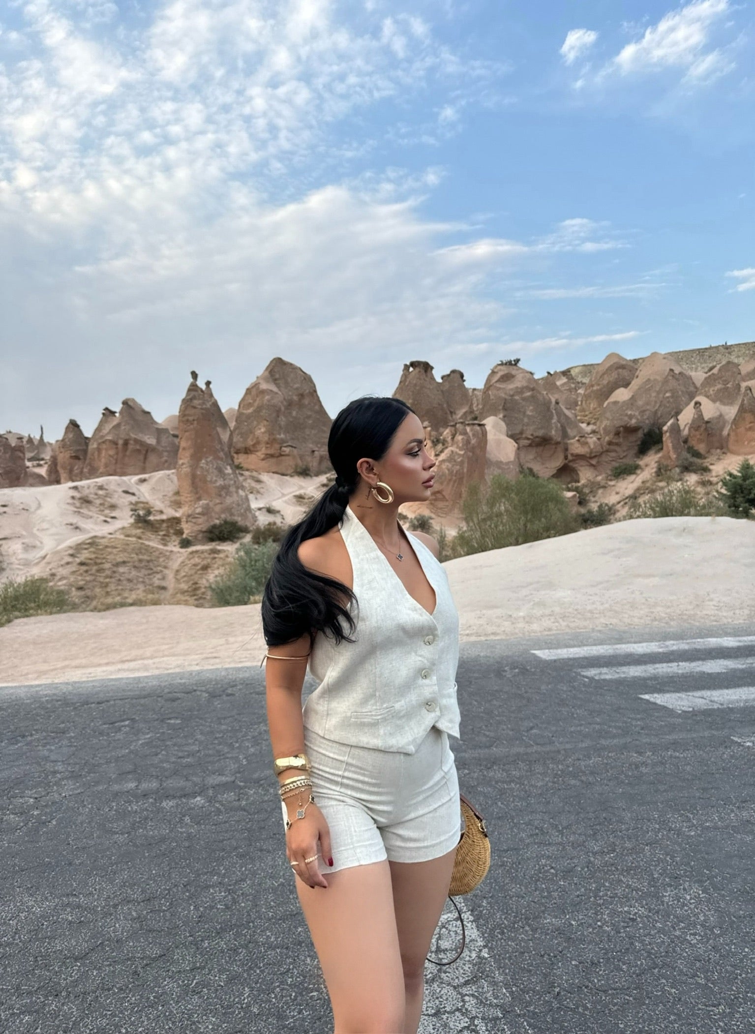 Linen Vest Two-Piece Set