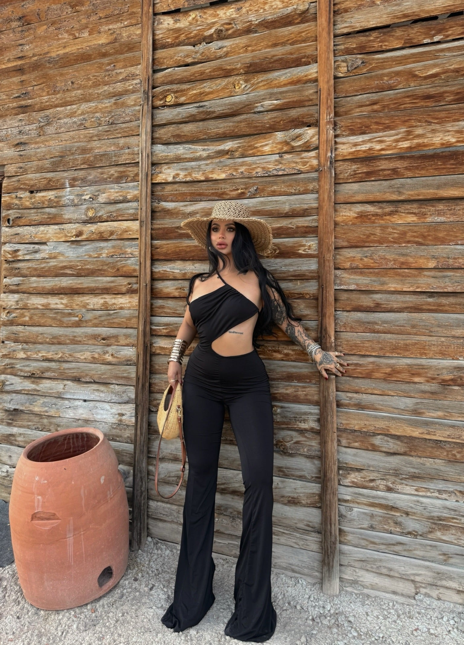 Cutout Flared Jumpsuit
