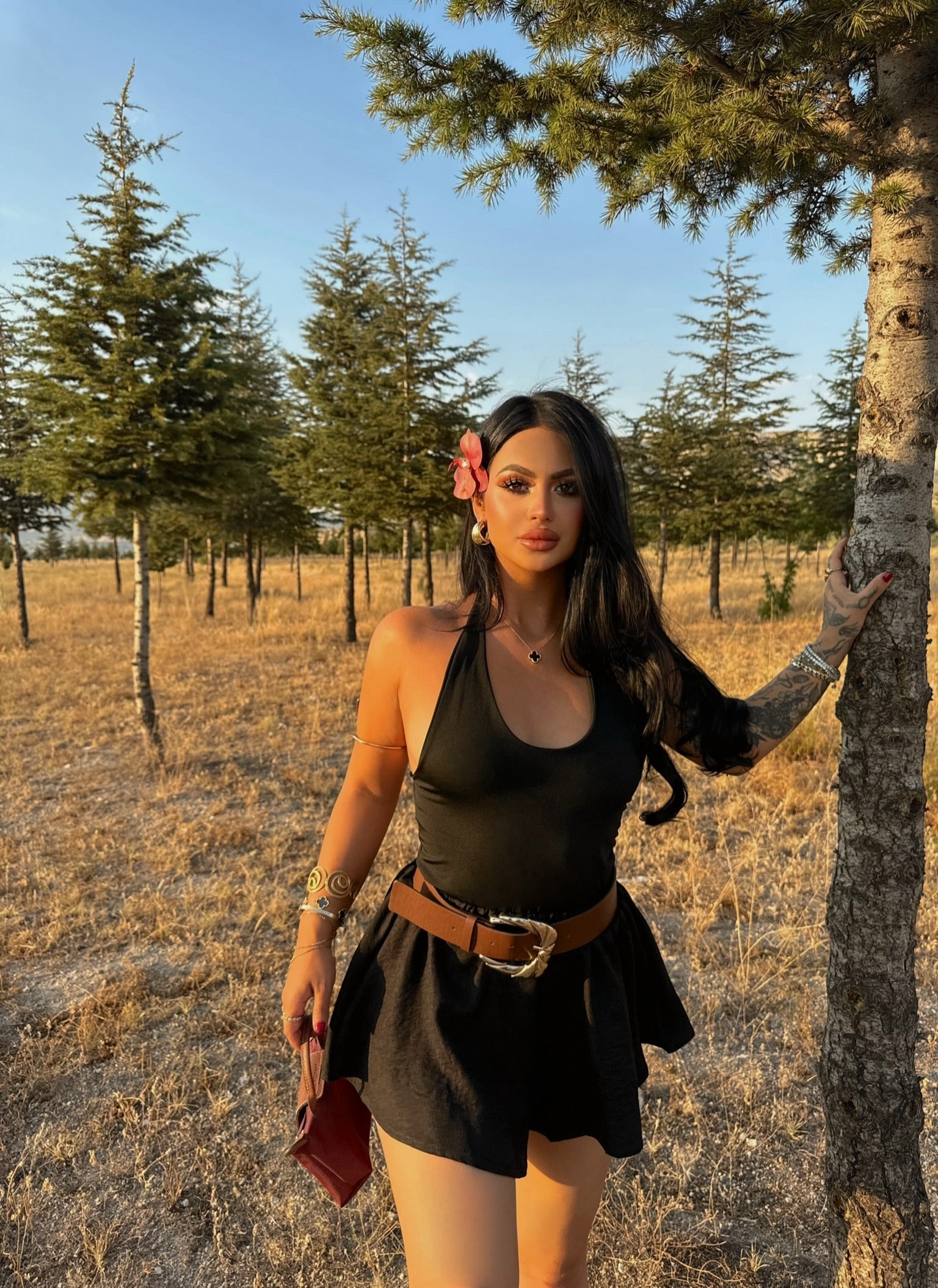 Black Halter Neck Micron Crop Top