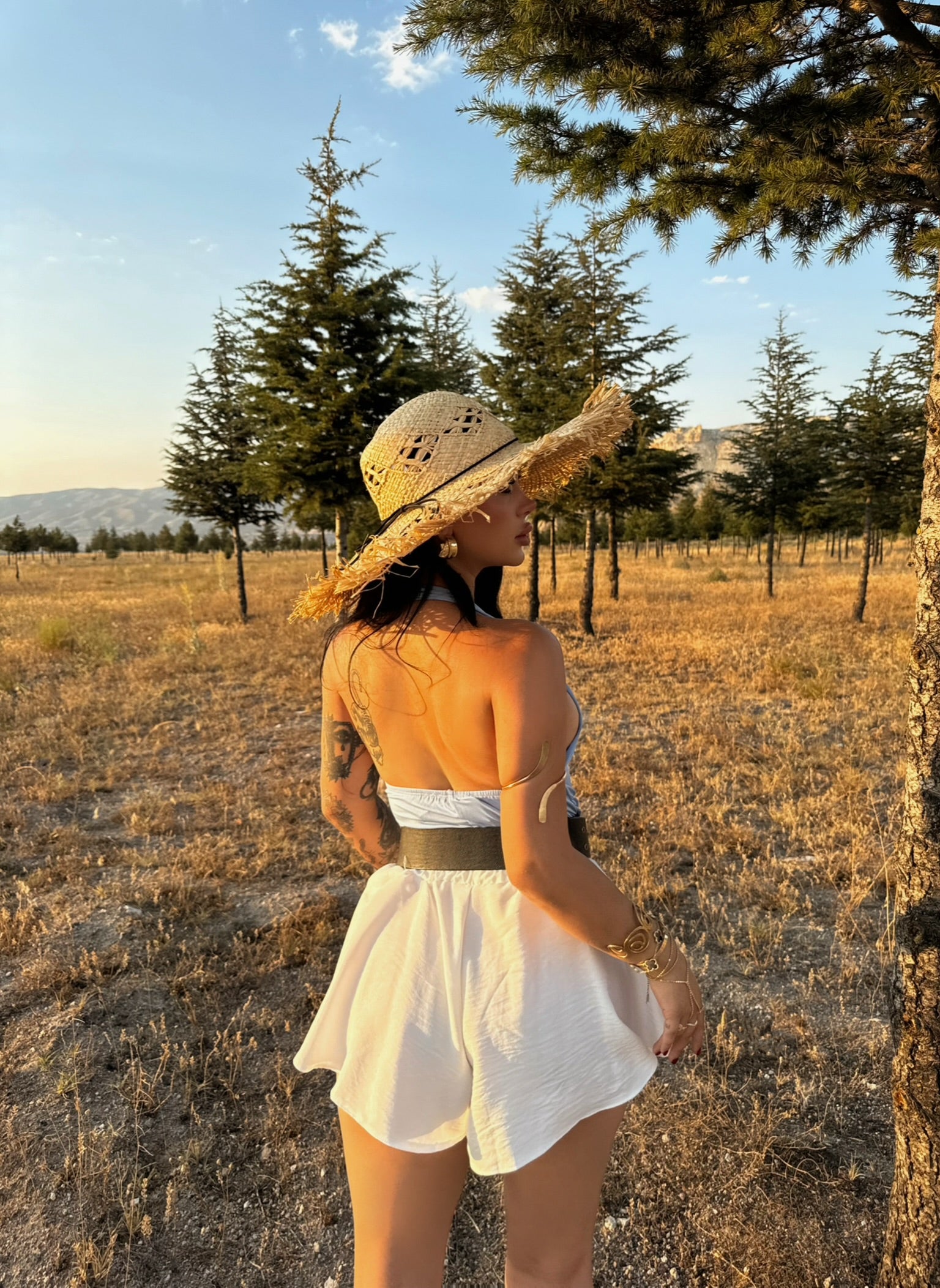 Blue Halter Neck Micron Crop Top