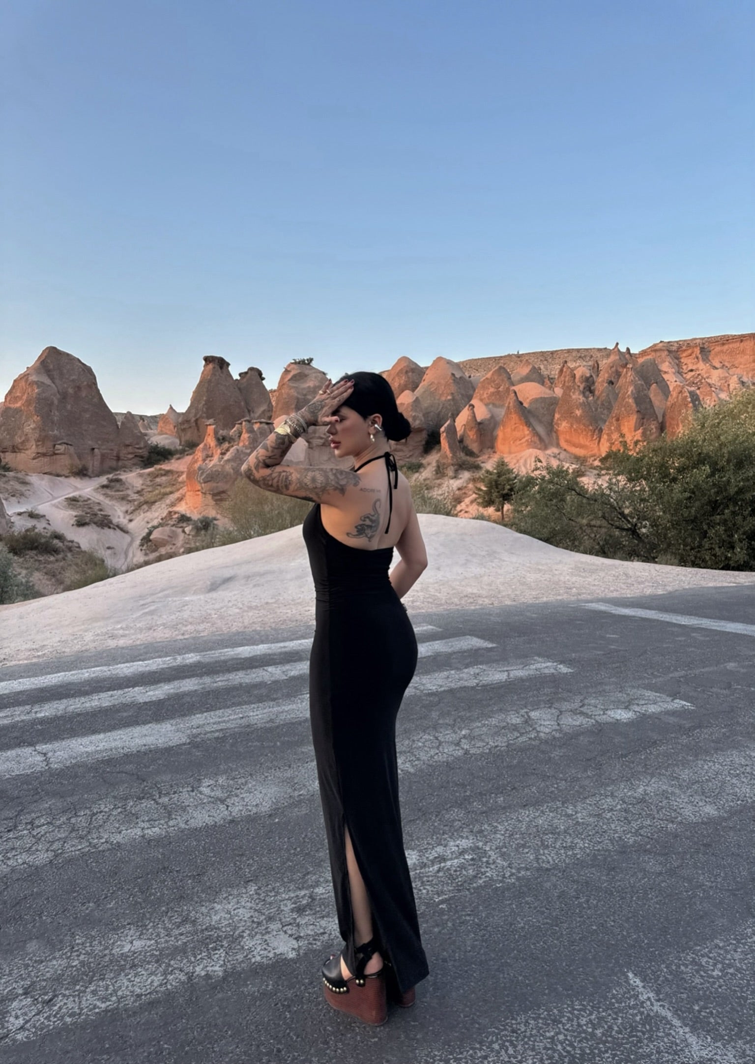Black Halter Neck Accessory Dress