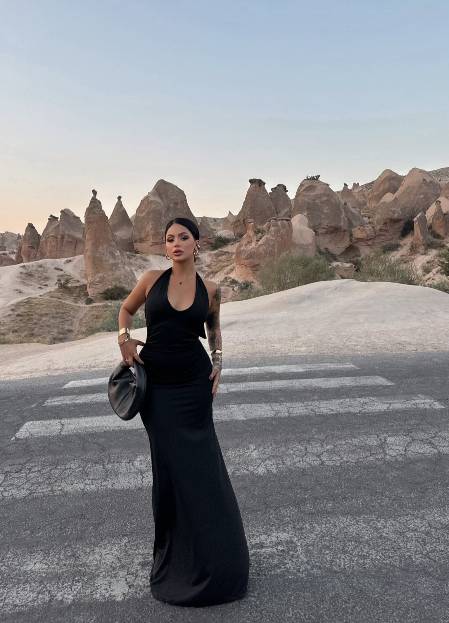 Black Halter Neck Maxi Dress