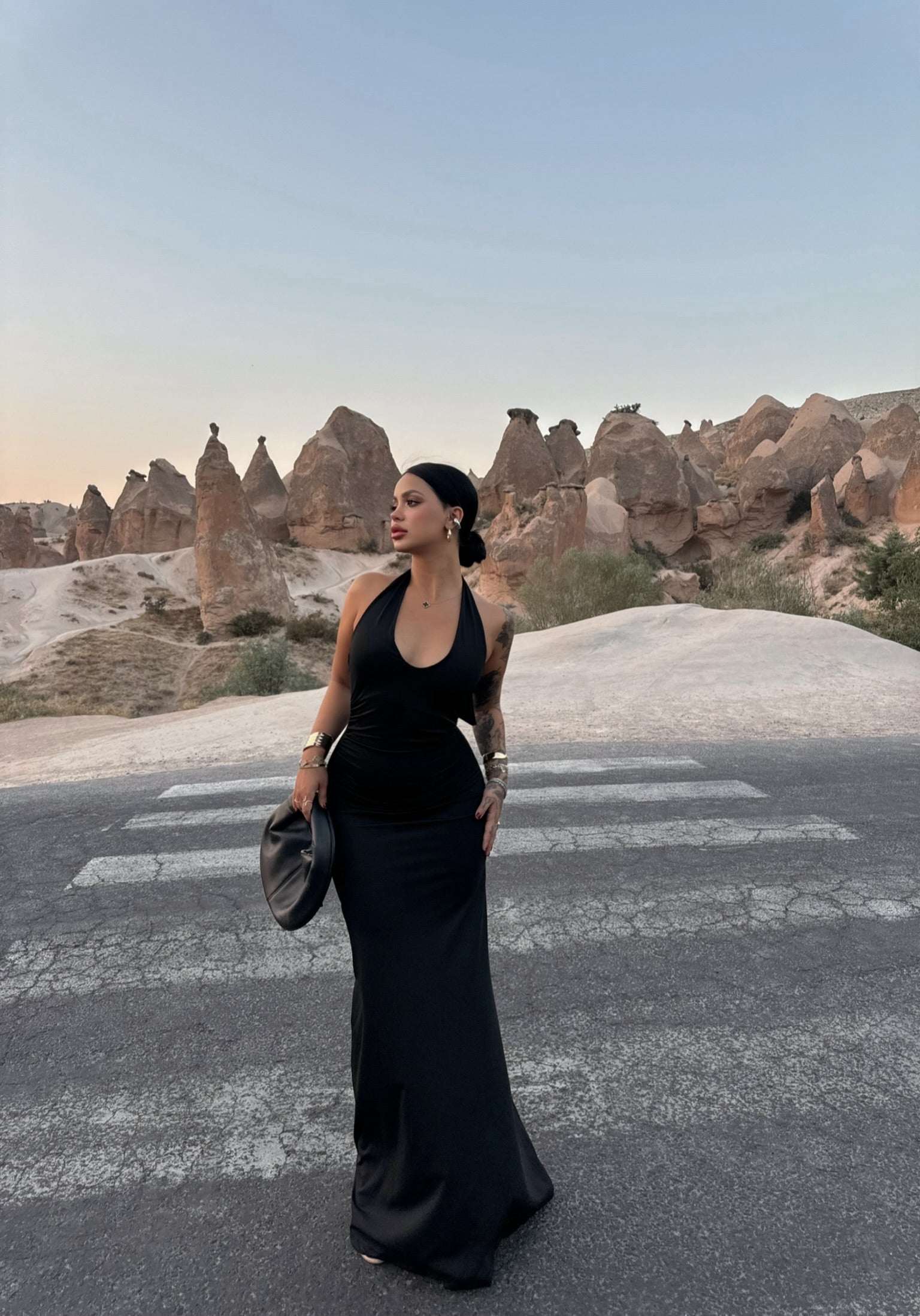 Black Halter Neck Maxi Dress